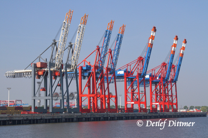 Containerkrne im Hafen von Hamburg