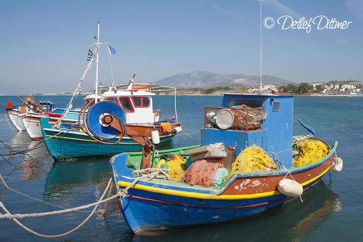Fischerboote im Hafen von Mastihari, Kos