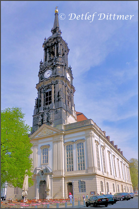 die Dreiknigskirche in der Neustadt von Dresden