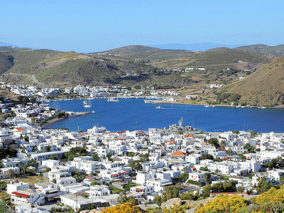 Der Hafenort Skala auf der Insel Patmos